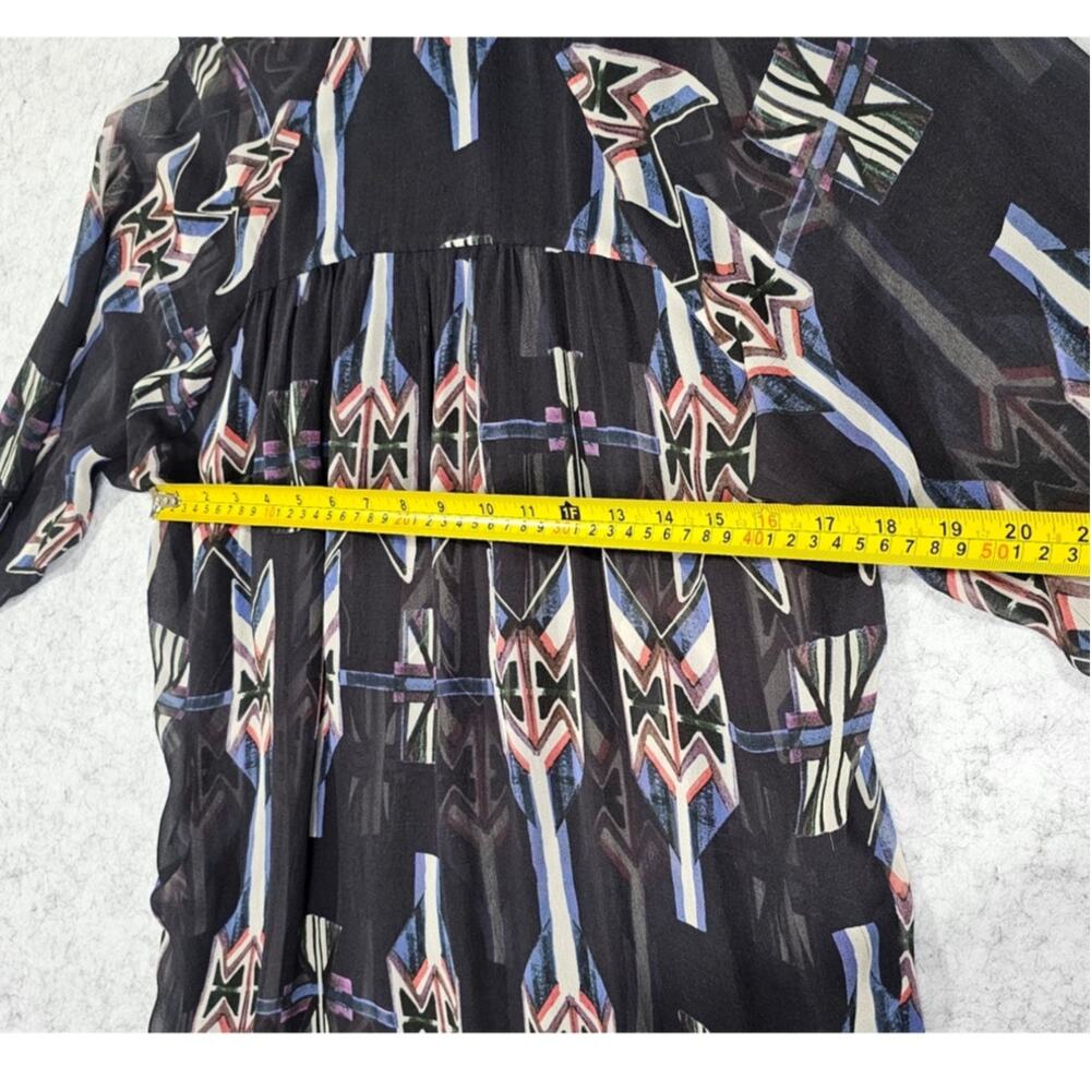 Isabel Marant Dress/ Top 100% Silk Tunic Sheer Navajo Aztec Sz 1 - Picture 11 of 15
